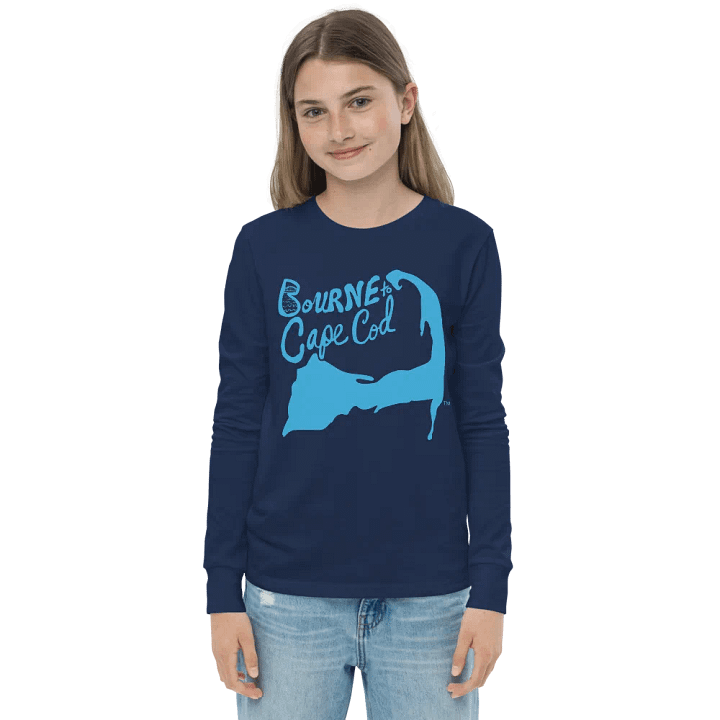 Girls' | BOURNE to Cape Cod™ | Youth Long Sleeve Tee | Coastal Cool for the Next Generation | Blue Logo product image (17)