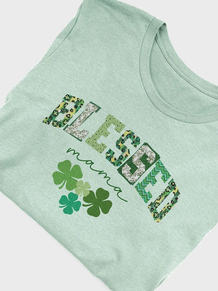 St Patricks Day Blessed Mama Shirt - Clover t-shirt for Mother of four product image (6)