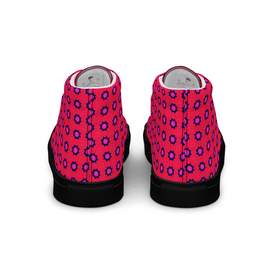 Abstract Red Ladies Canvas Shoes High Tops product image (3)