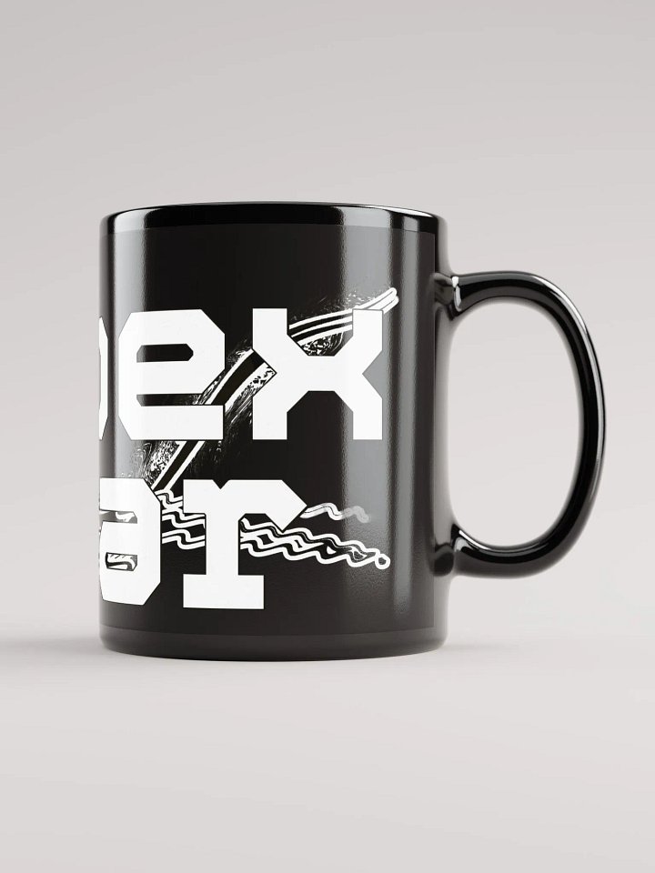 White HApex Gear Black Logo Black Glossy Mug product image (1)