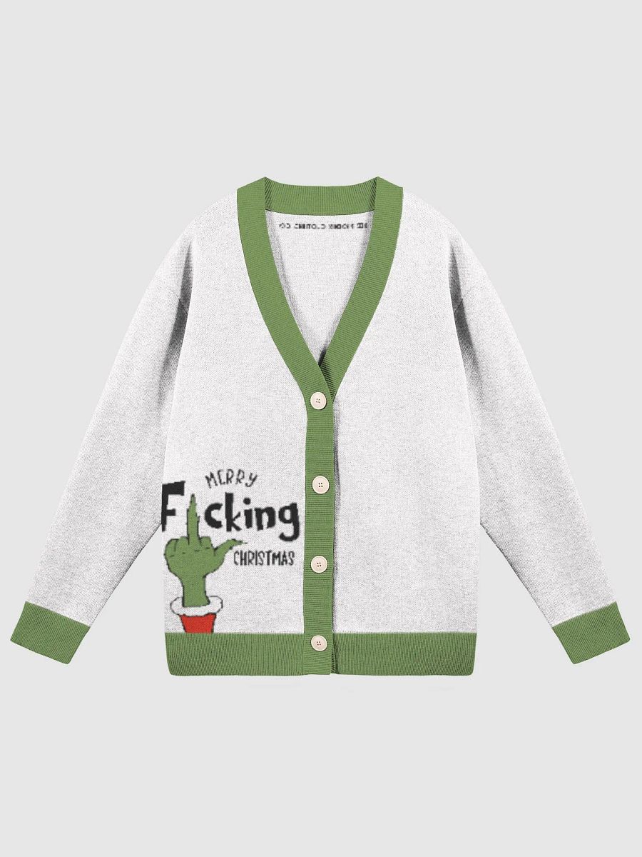 Winter Knit Cardigan Sweater Rude Grinch product image (1)