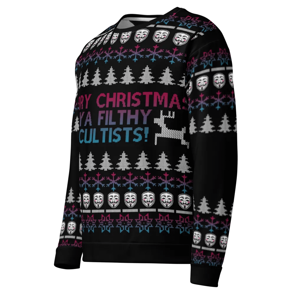 Merry Christmas Ya Filthy Cultists! Ugly Christmas Sweater product image (8)