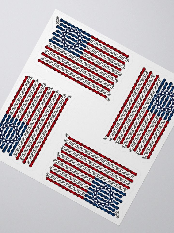 USA Betsy Ross Bike Chain Flag Sticker 4 Pack product image (2)