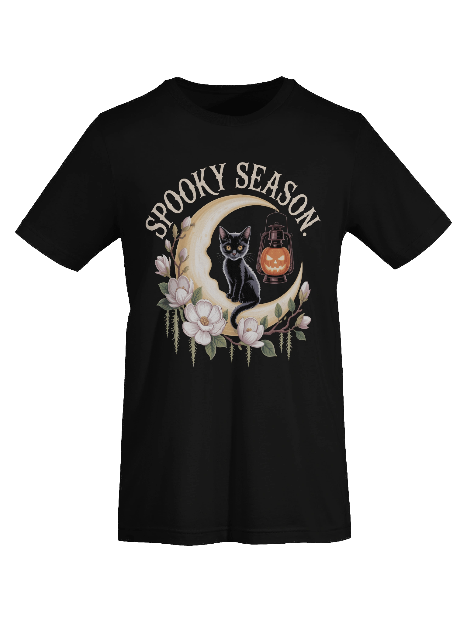 Spooky Season Cat on Moon T-Shirt product image (7)