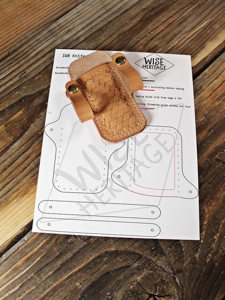 IWB leather knife/tool sheath PDF Cut Pattern product image (2)