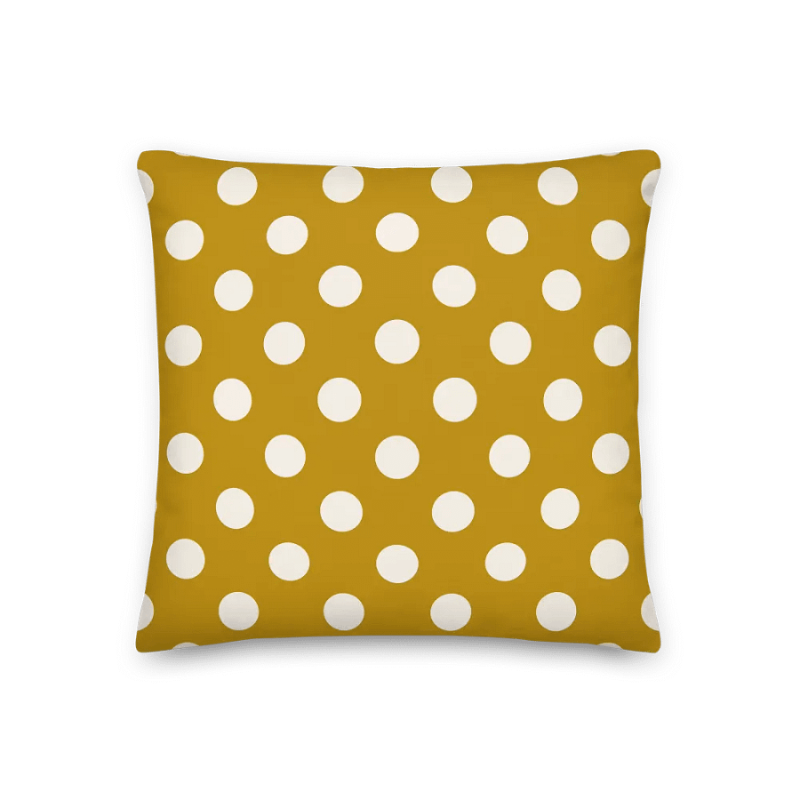 Mustard Yellow Boho Charm Pillow – Dotted & Solid Dual-Sided Design product image (1)