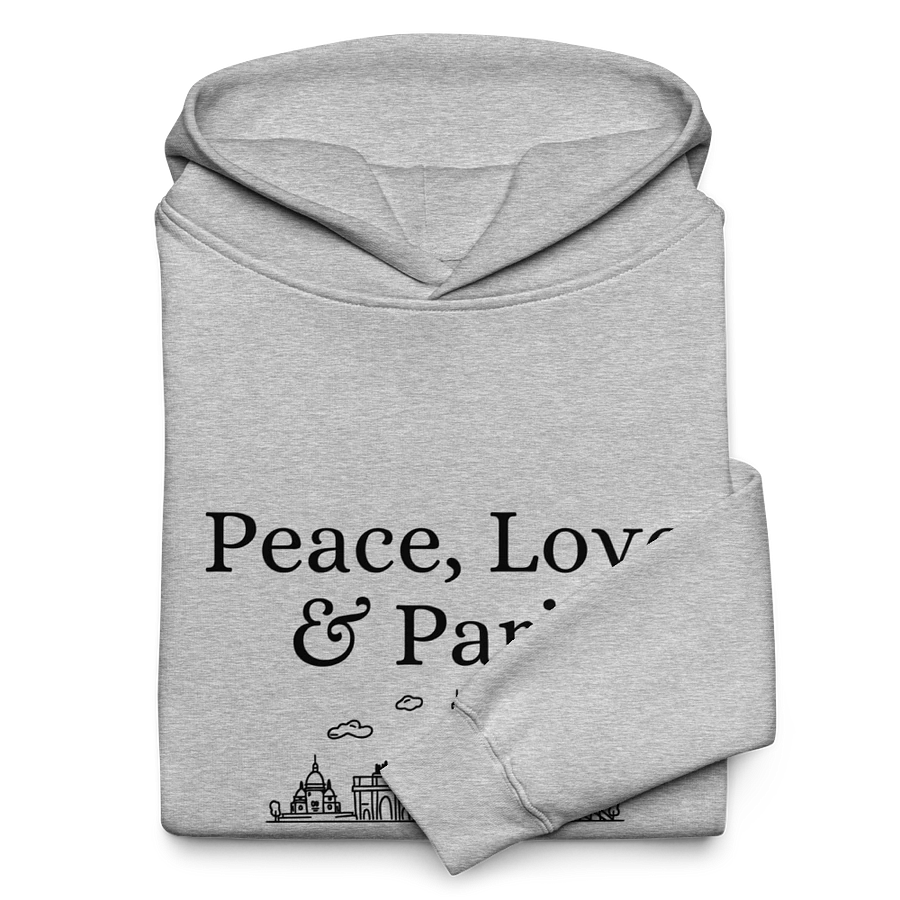 Peace, Love and Paris with Monuments Unisex Oversized Hoodie | Black Ink product image (10)