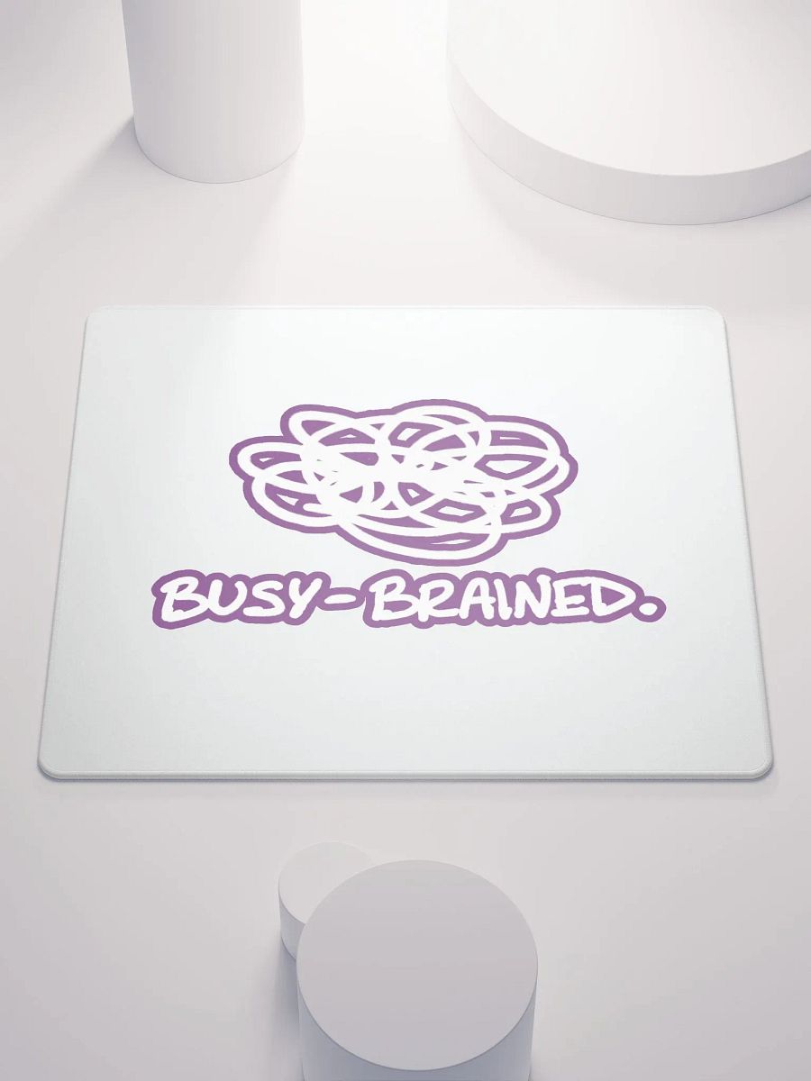 BUSY-BRAINED (lined design, #763D7D) mouse pad product image (1)