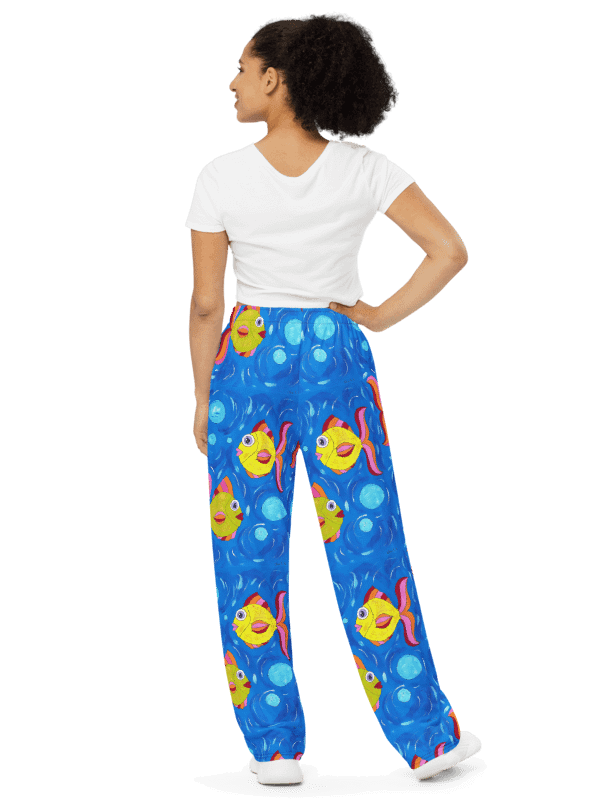 Fish style (art by Dina R.) acrylic painting picture - Wide-Leg Pants product image (2)