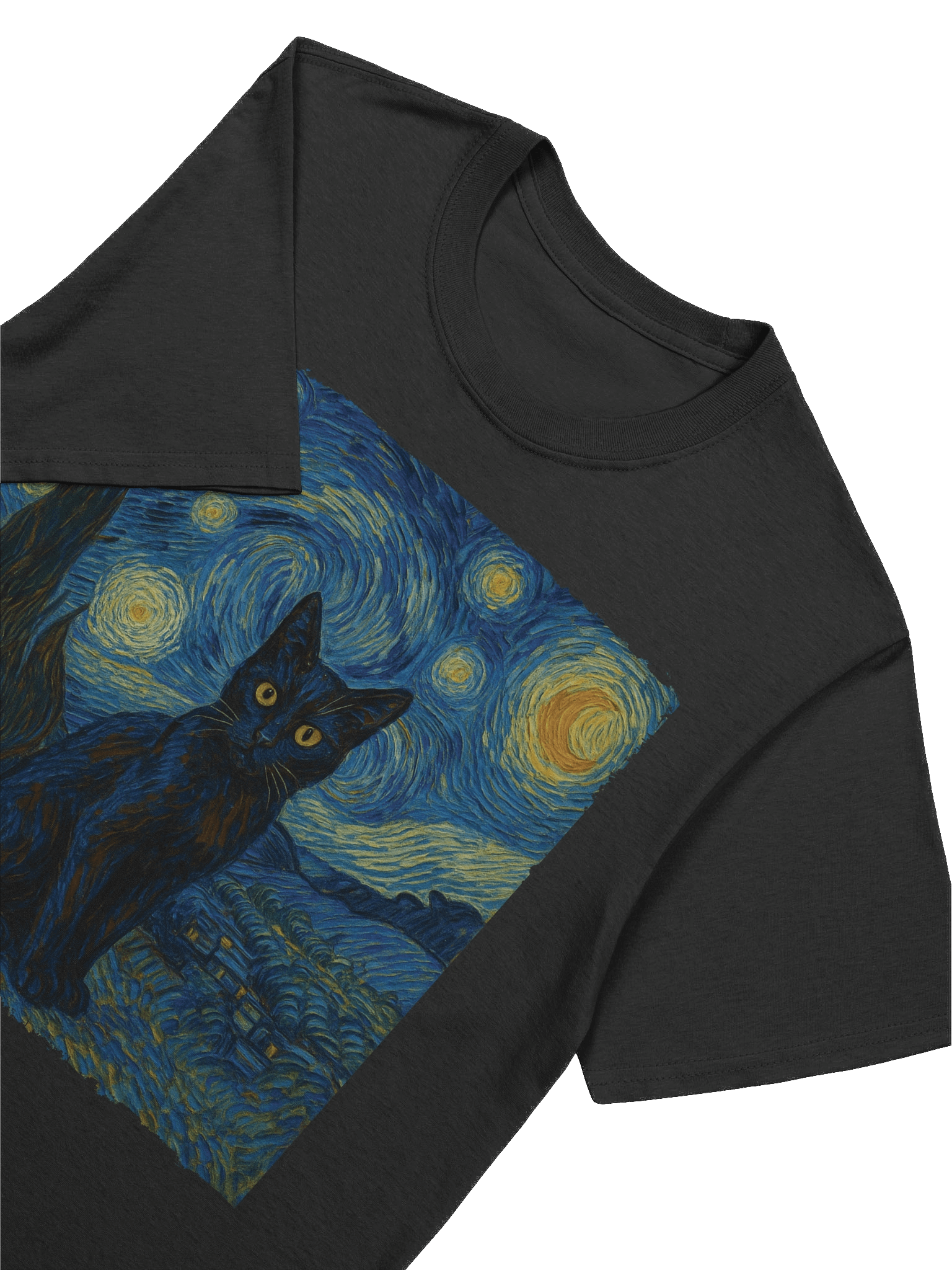 Starry Night Black Cat T-Shirt product image (77)