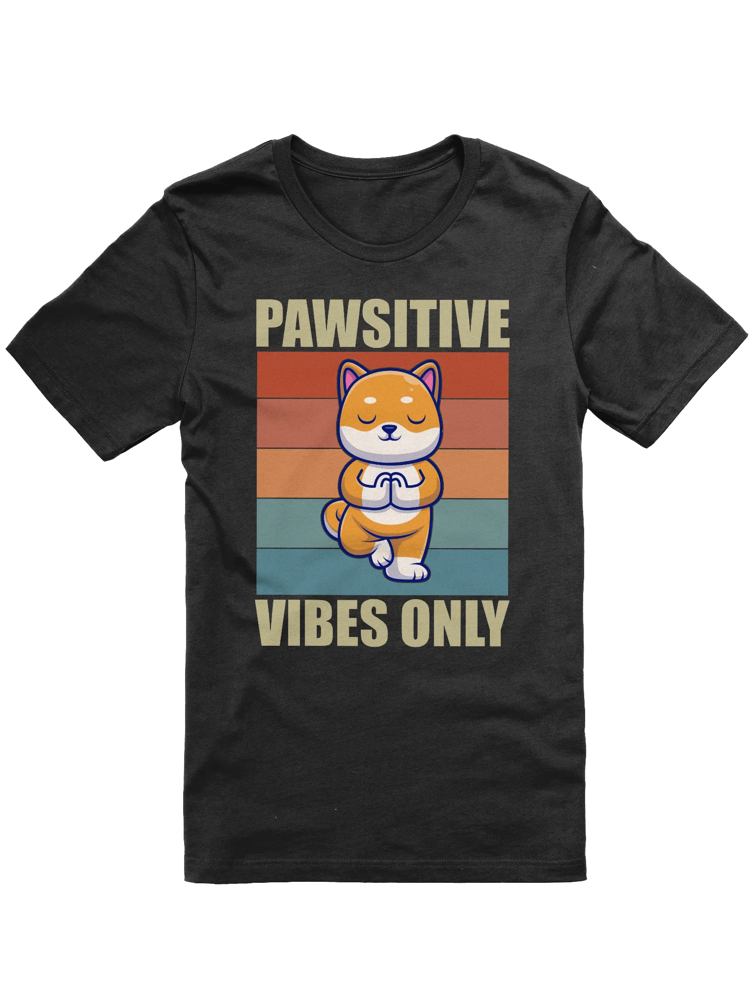 Pawsitive Vibes Only Pug T-Shirt product image (1)