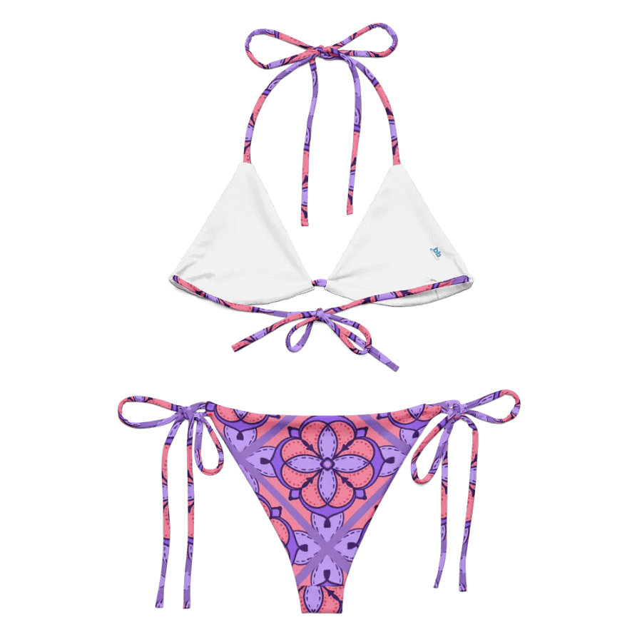 Peach and Lilac Symmetry Pattern String Bikini product image (5)