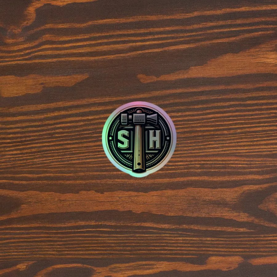 Star Hammer Kiss-Cut Holographic Sticker (Logo Only) product image (3)