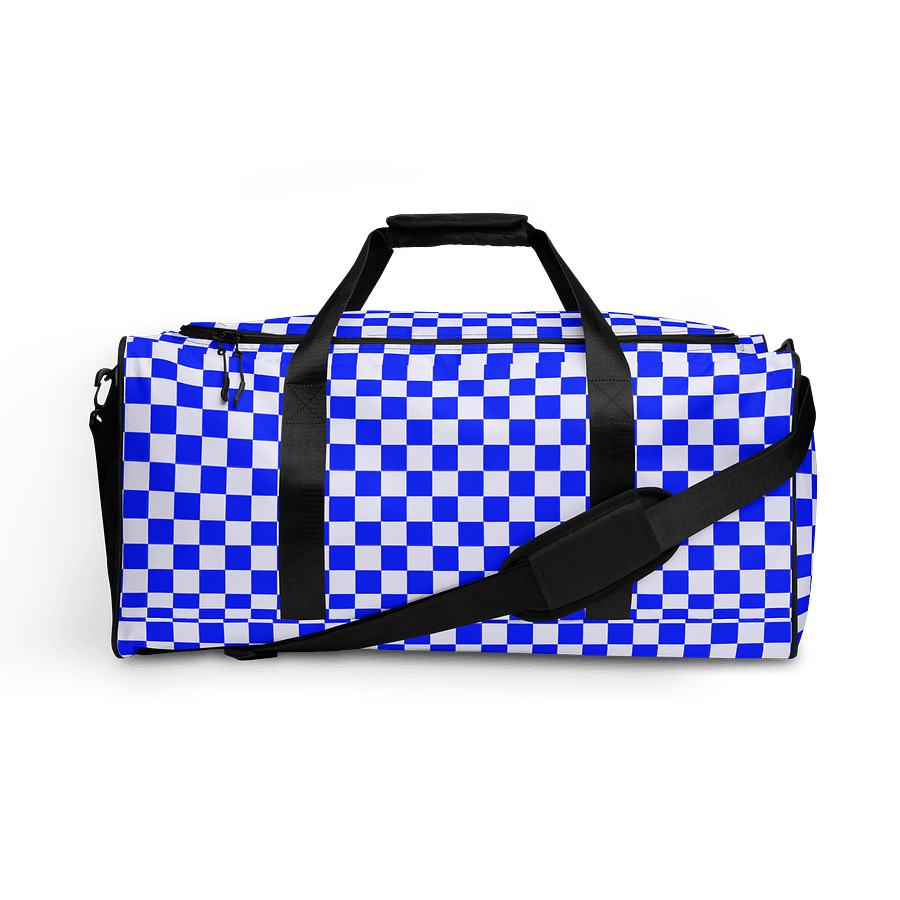 Checkered! Blue and White Checkers Duffel Bag product image (1)