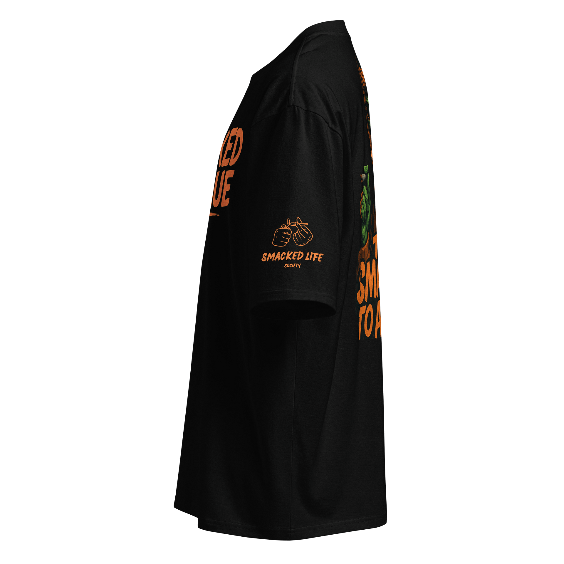 Too Smacked to Argue – Orange Alien in Ski Mask Oversized Unisex T-Shirt product image (3)