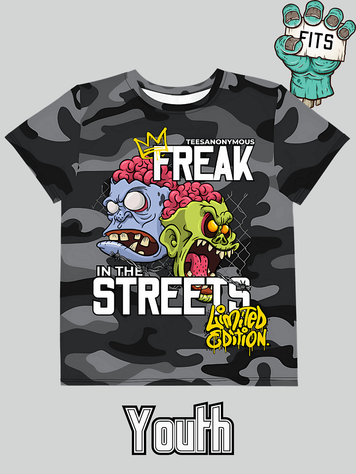 Youth Graphic Tee – Freak in the Streets v9 product image (1)