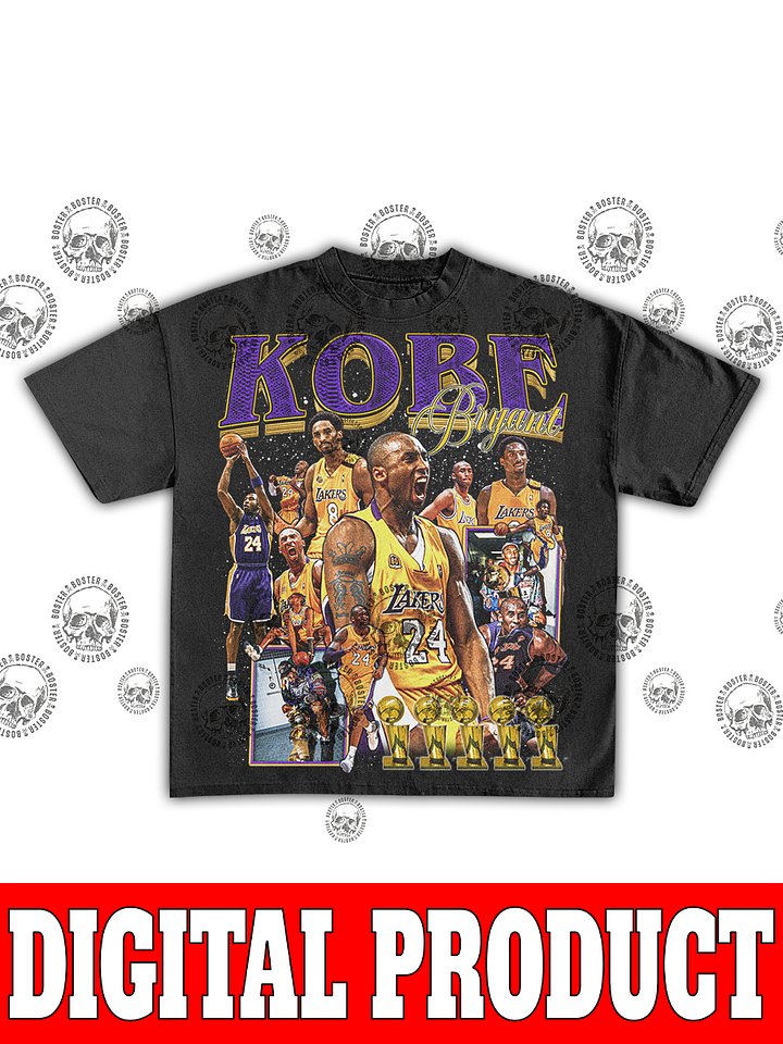 Kobe Bryant Portrait Vintage 90s Bootleg Graphic Design product image (1)