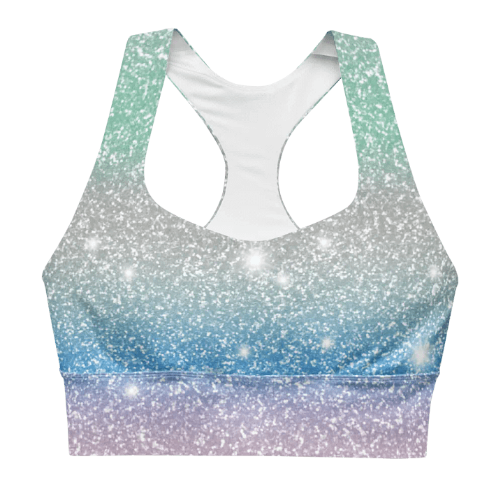 Glitter Unicorn Texture Design Longline Sports Bra - 9 product image (1)