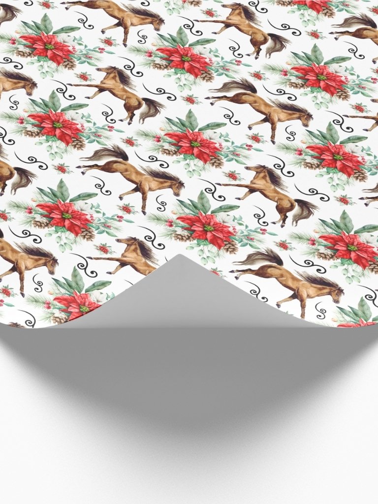 Elegant Horses Christmas Gift Wrapping Paper product image (2)