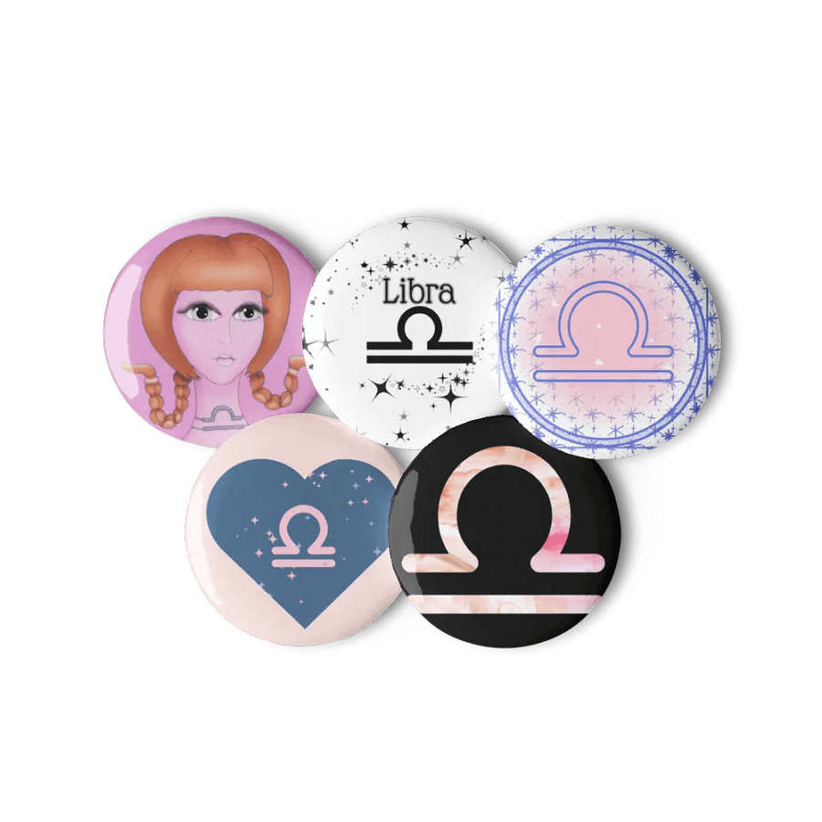Libra Constellation Pin Buttons product image (11)