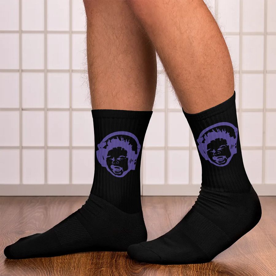 Screaming Baby Socks (Purple print) product image (8)