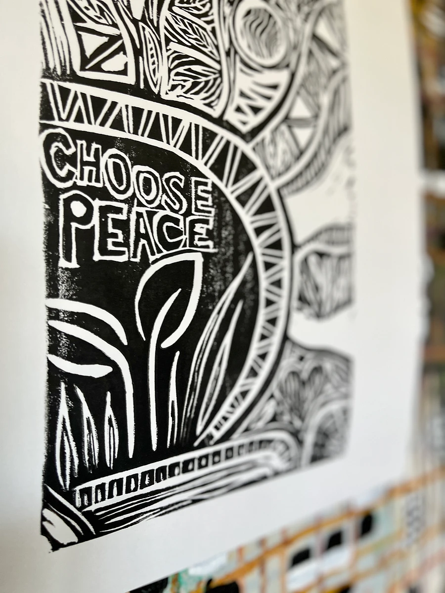Choose Peace Linocut Print product image (2)