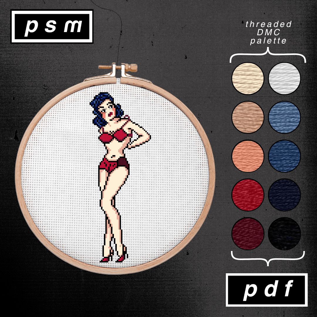 Sailor Jerry Red Lingerie Pin Up Pattern product image (1)