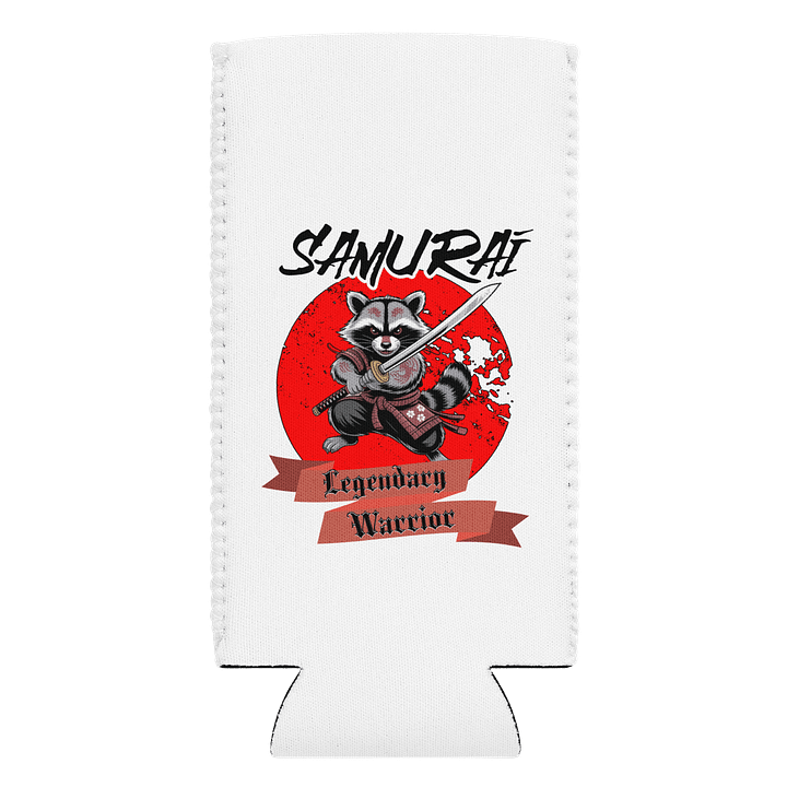 Samurai Legendary Warrior Raccoon Can Cooler product image (1)