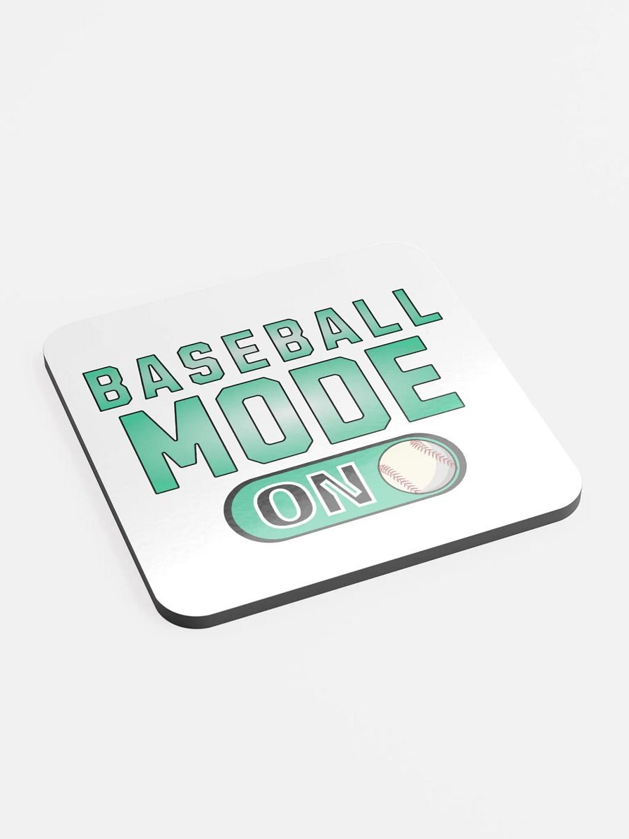 Baseball Mode On Glossed Cork Coaster product image (2)