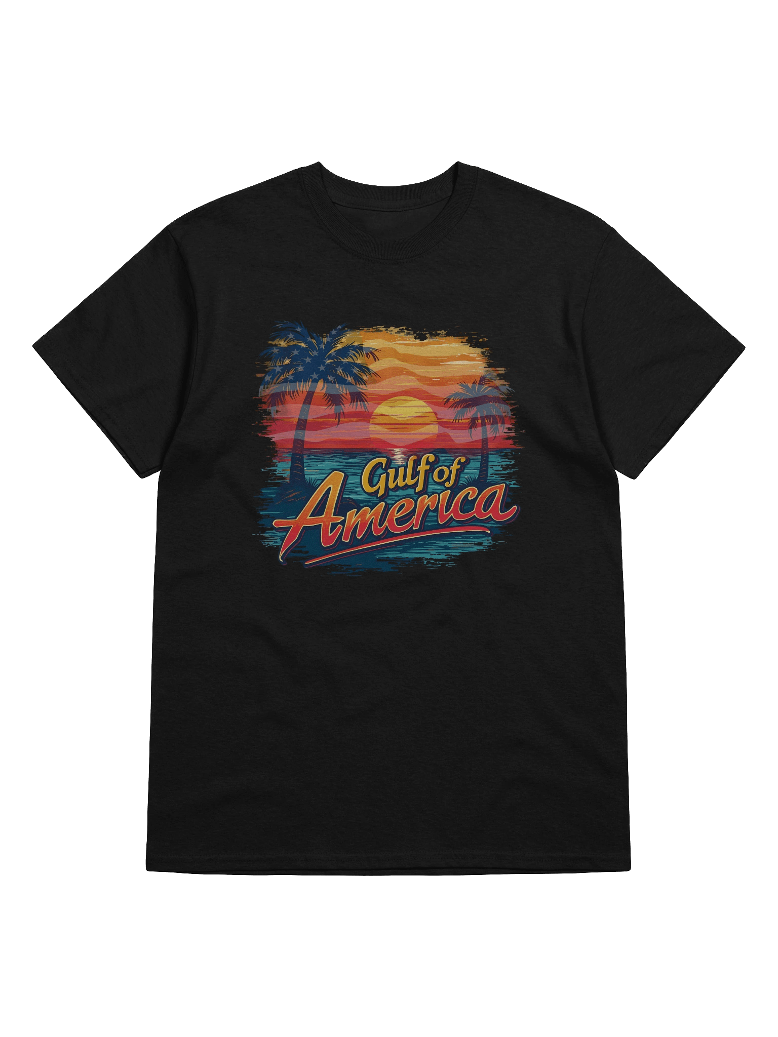 The Gulf of America with Sunset Flag T-Shirt product image (3)