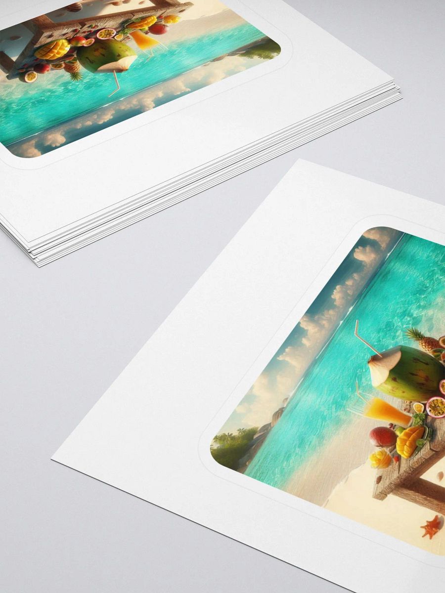 Tropical Fruit Paradise Sticker Set | AI Design young green coconut on the beach product image (4)
