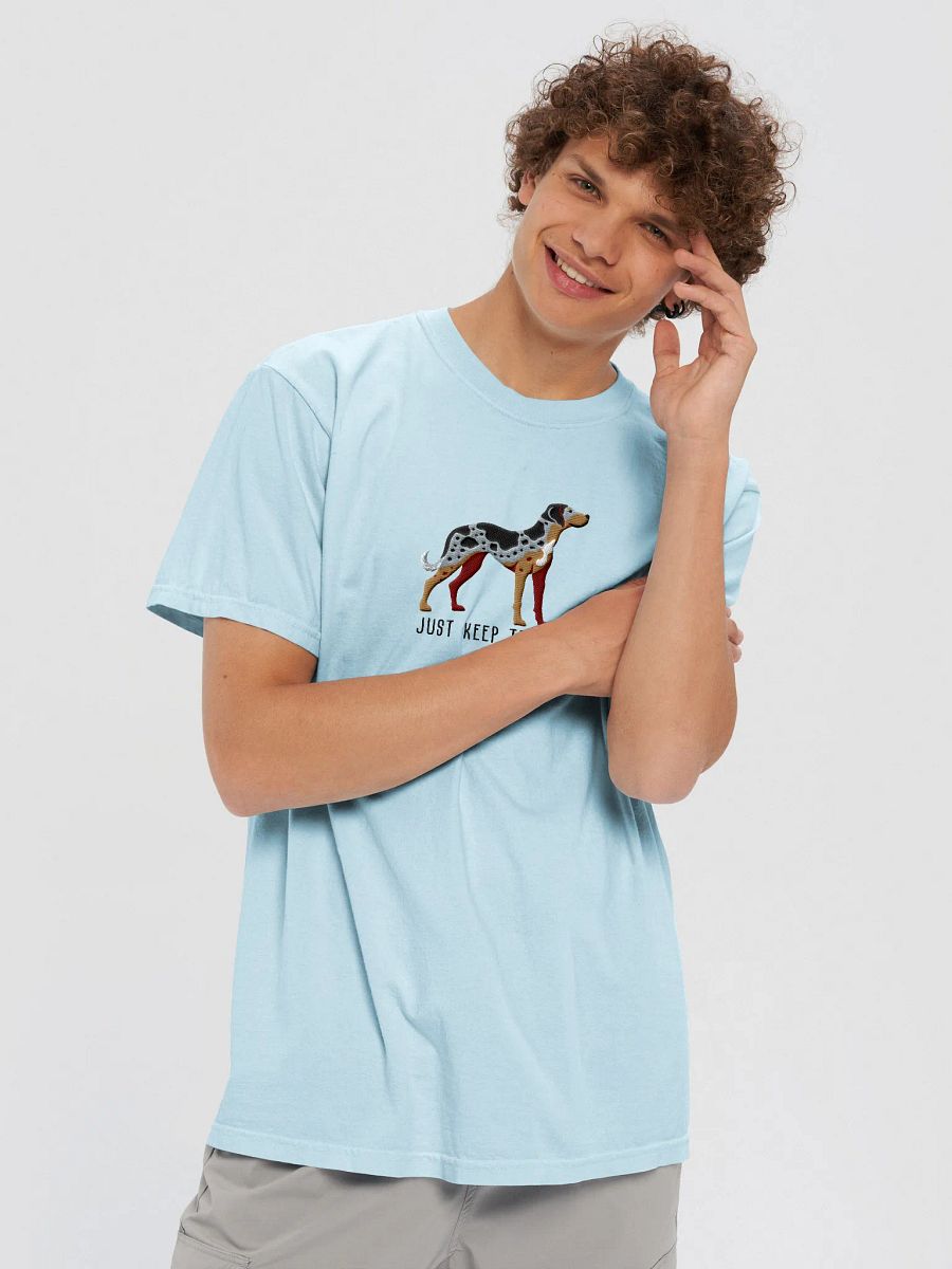 Just Keep Treeing T-Shirt(Embroidered) of a Catahoula Leopard Dog product image (45)
