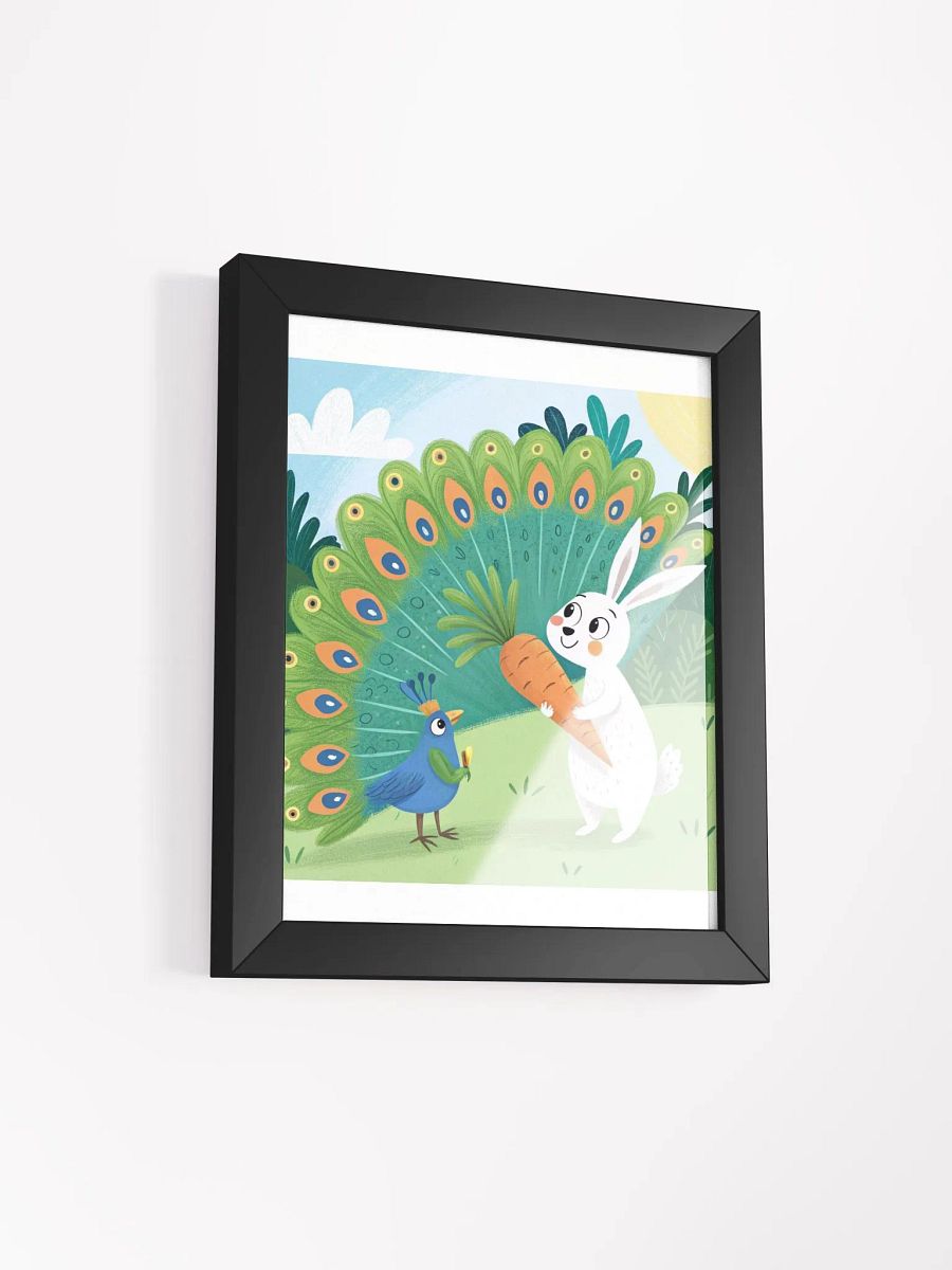 Whimsical Rabbit and Peacock Framed Poster product image (54)