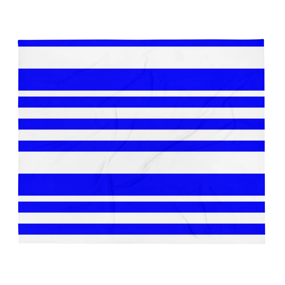 Various Sized Blue Striped Throw Blanket product image (2)