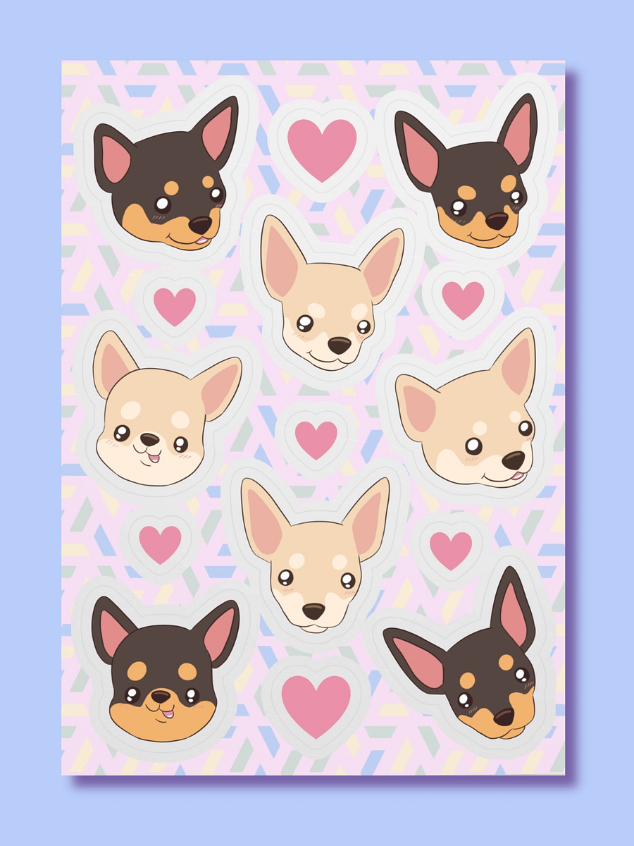 Chihuahua Love Kiss Cut Sticker Sheet product image (1)
