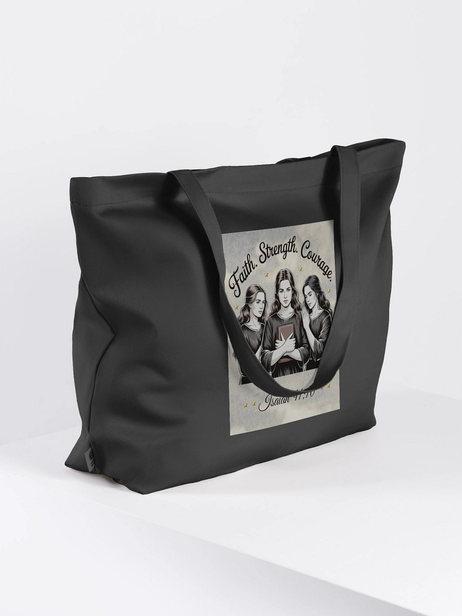 Faith Strength Courage Christian Organic Tote product image (3)