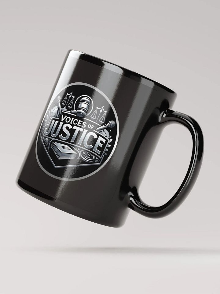 Voices of Justice Emblem Black Glossy Mug product image (2)