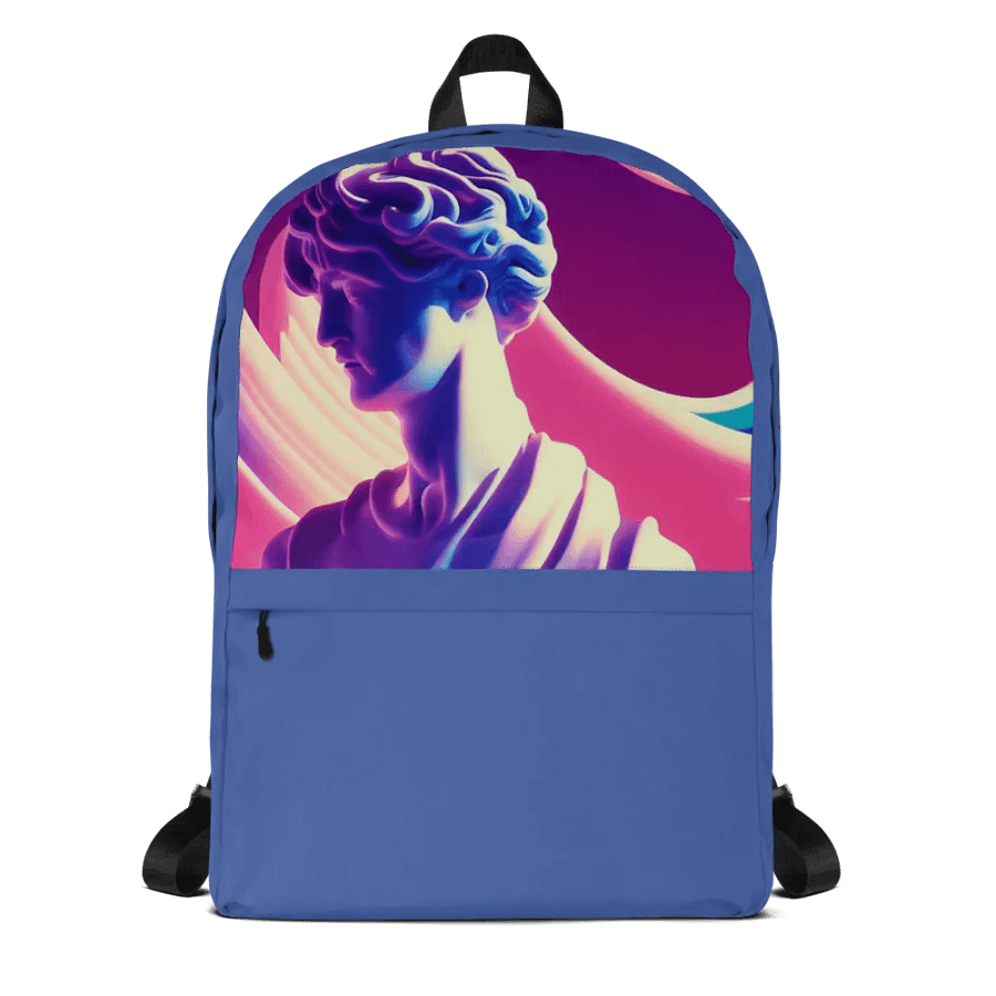 Greek God retrowave City Pop Dark Blue Backpack product image (10)