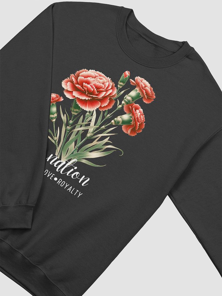 January Birth Month Inspirational Carnation Flower Sweatshirt: Devotion Love Royalty product image (2)