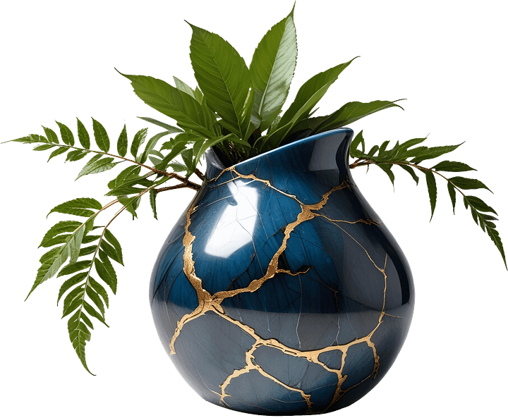 Elegant Kintsugi-Style Vase PNG product image (1)