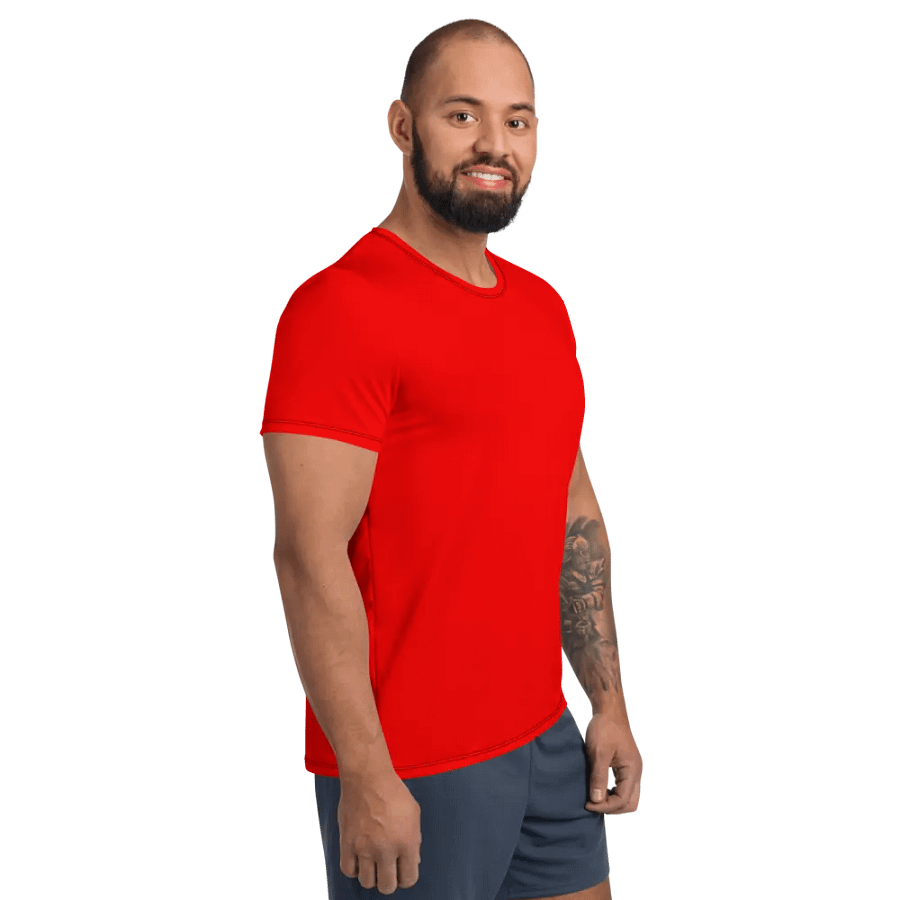 Plain Color Red Athletic T-Shirt product image (4)