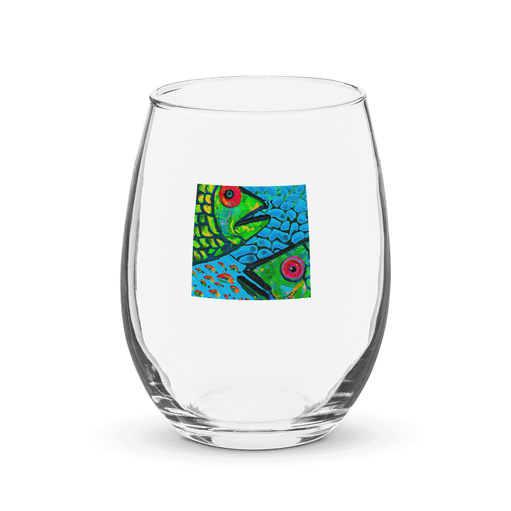 Vibrant Fish Art Stemless Wine Glass product image (1)