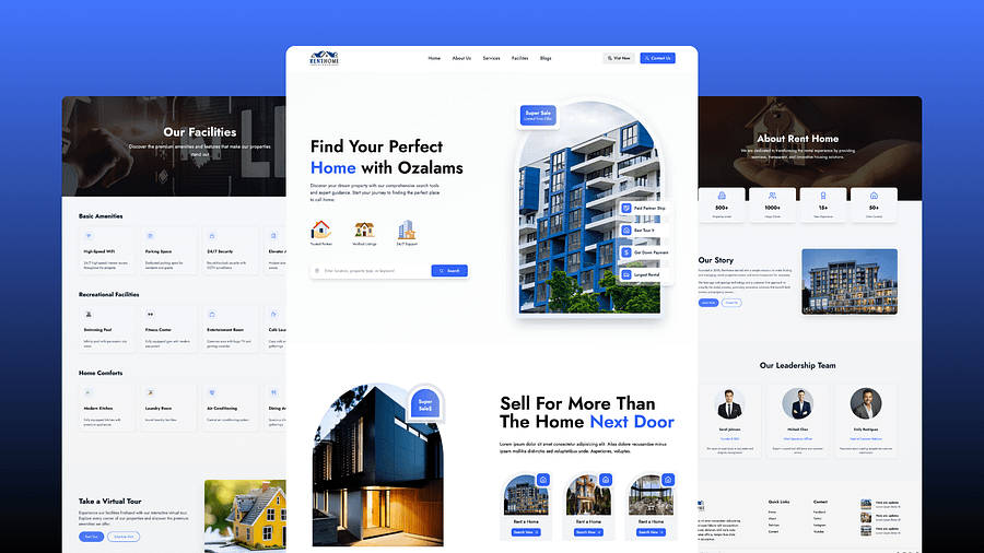 Modern Real Estate Website with React, Next.js, Tailwindcss, Shadcn & Aos Animation product image (4)