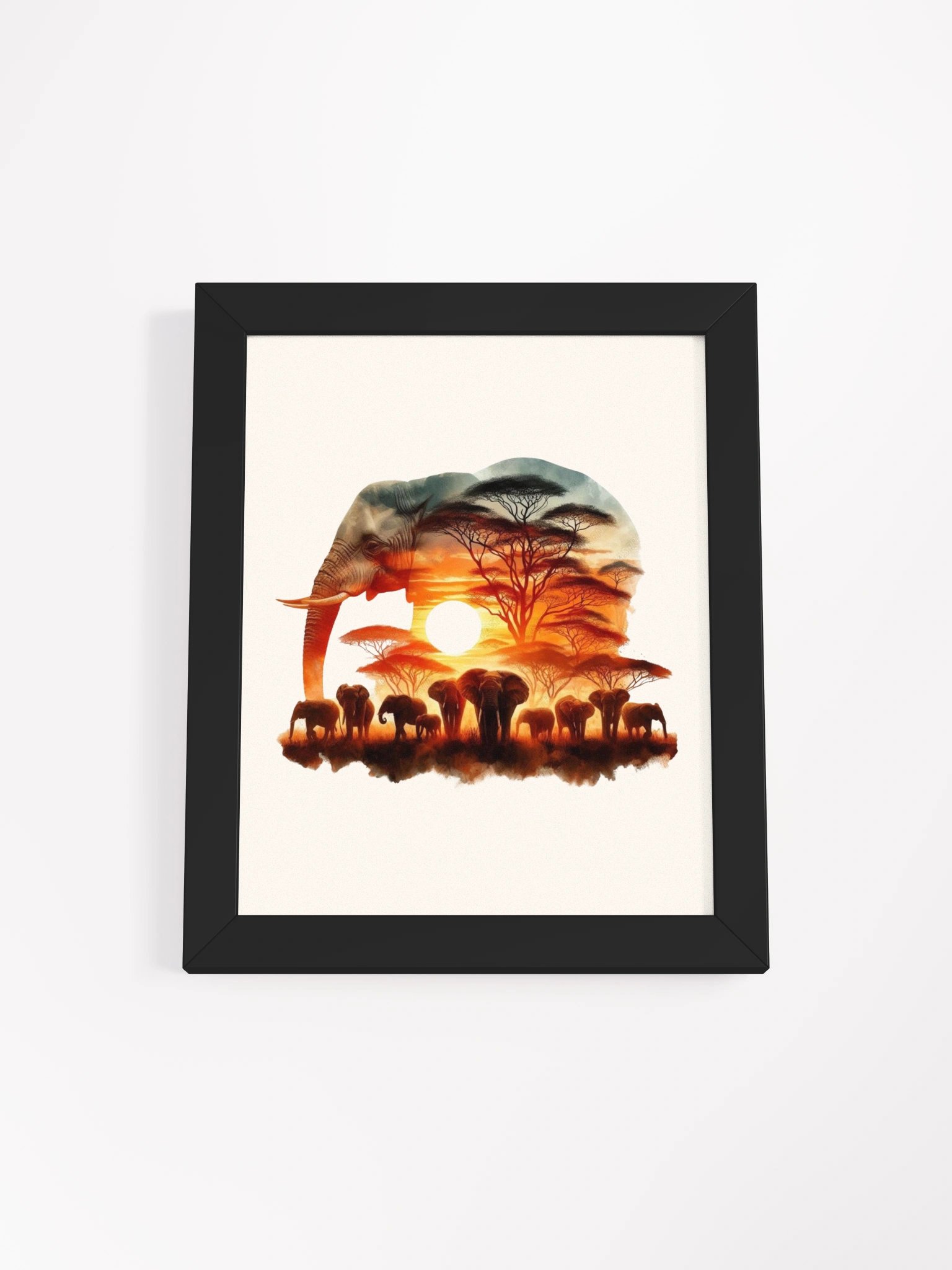 Sunset Serenity Elephant Framed Poster product image (1)
