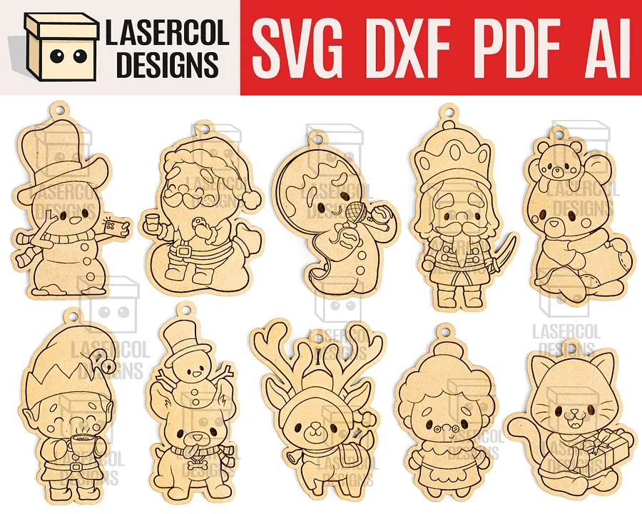 Christmas Ornaments Bundle Set 1 (+60) - Laser Cut Files product image (7)