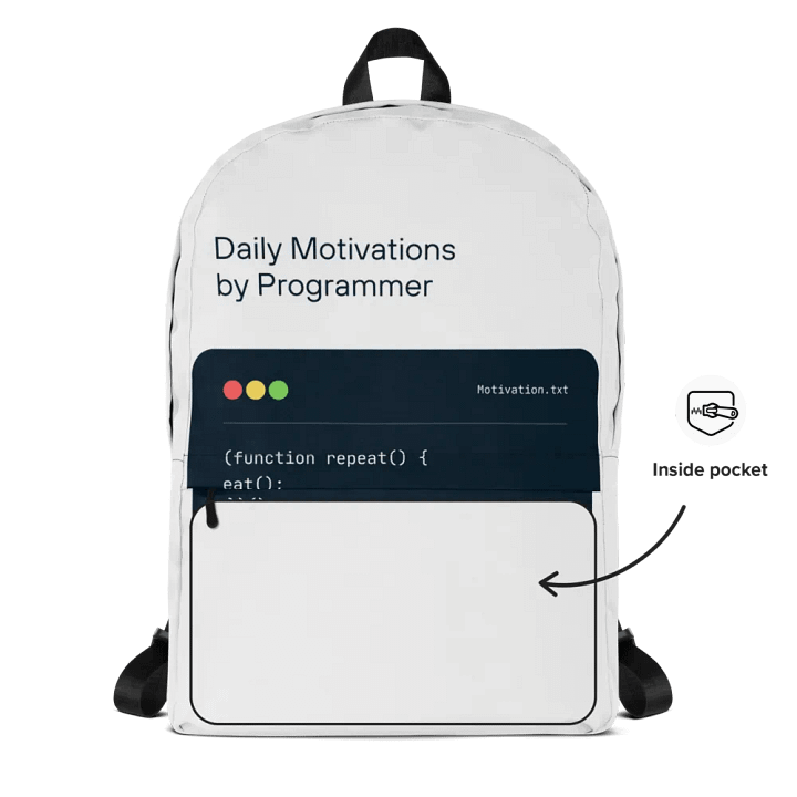 White Programmer Backpack – Code Printed, Stylish & Practical | Shop Now! product image (2)
