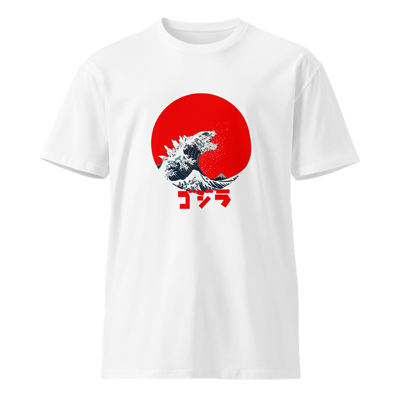 Godzilla vs. The great wave Japanese Art and Iconic Kaiju