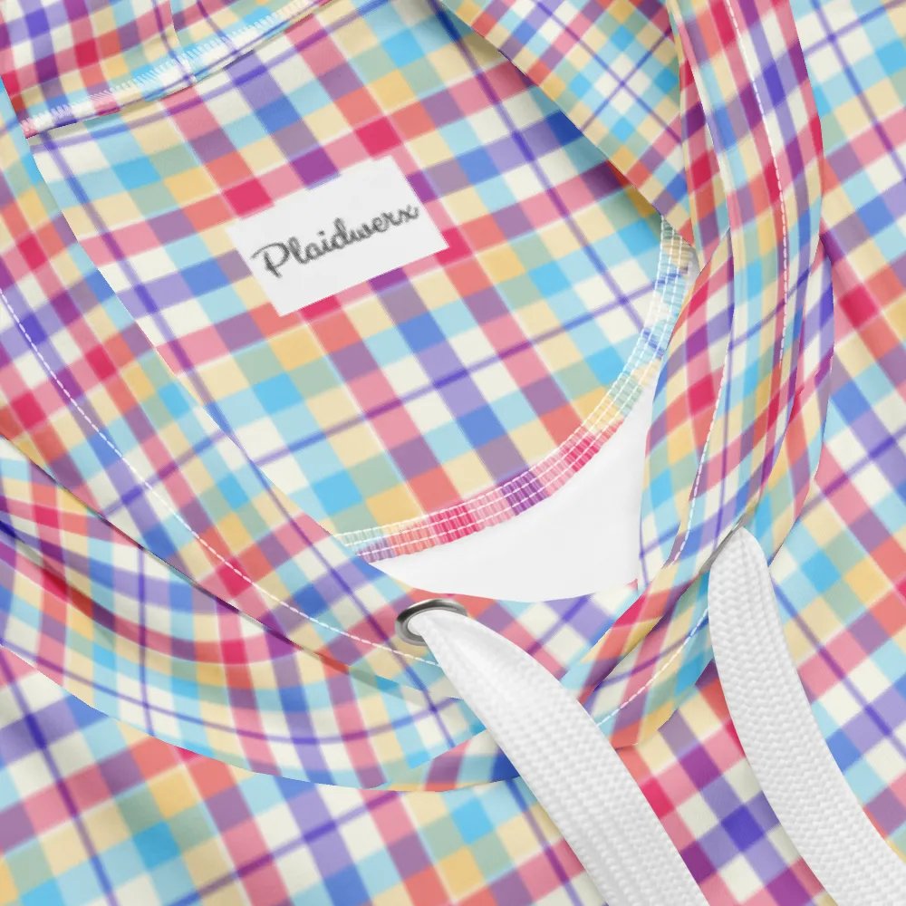 Purple, Pink, and Blue Plaid Hoodie product image (10)