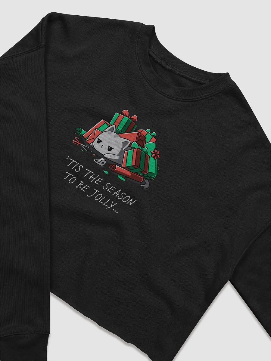 Cristmasy Bored Cat Crop Sweatshirt product image (13)