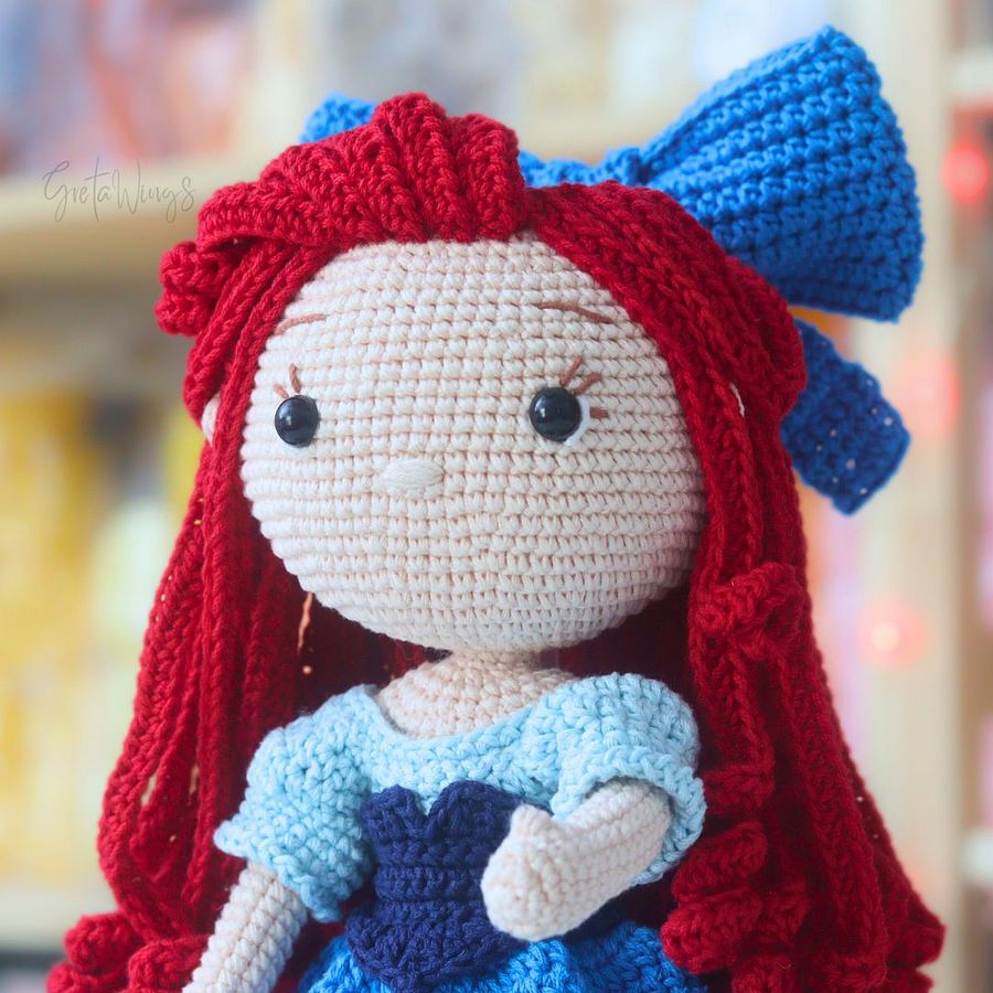 🌊Patrón de Amigurumi de Ariel – Versión Humana con Vestido Rosa (Descarga Digital) product image (3)